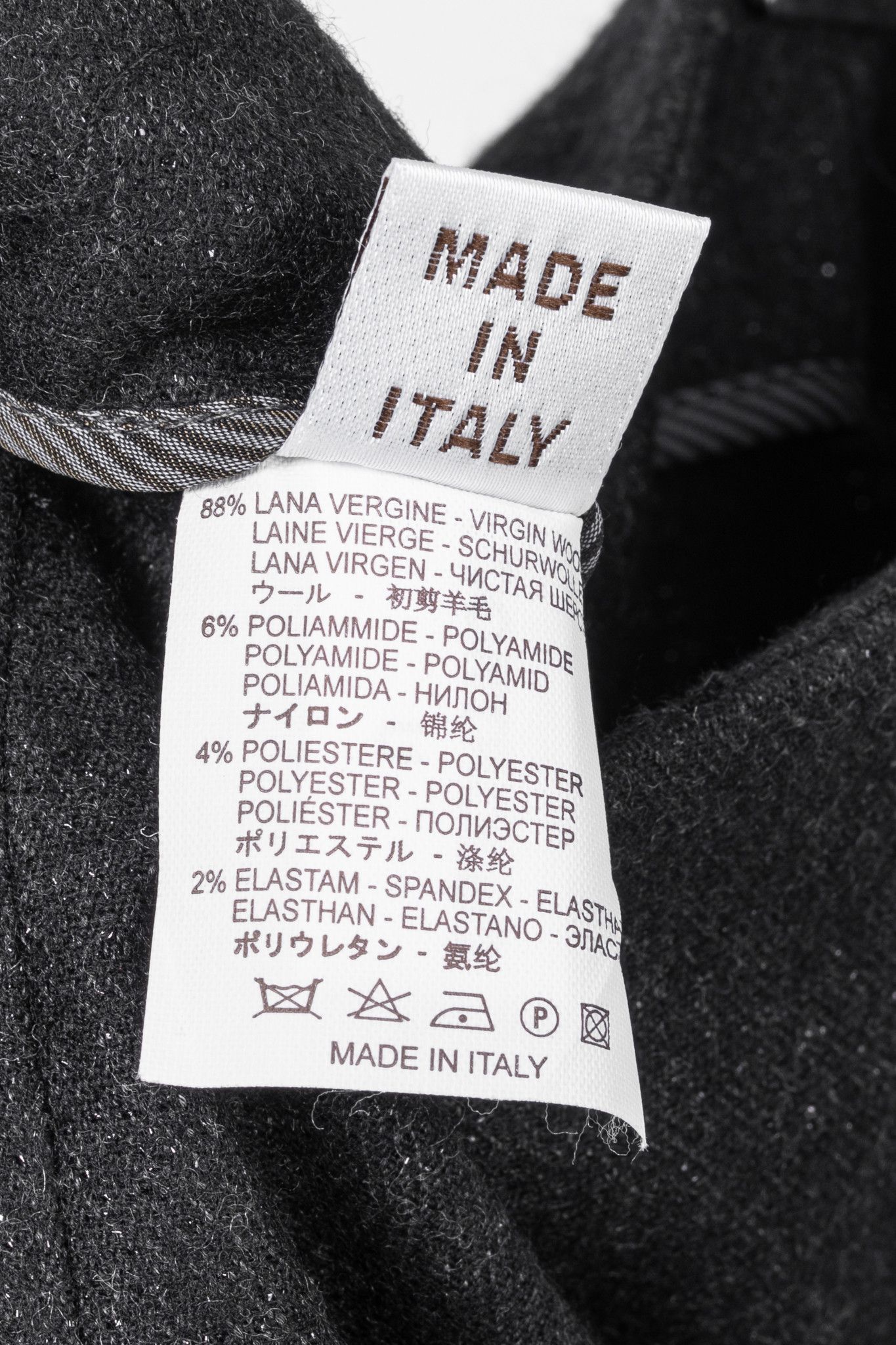 Brunello Cucinelli Brunello Cucinelli Black Metallic Wool-Blend Trousers Size 28" / US 6 / IT 42 - 9 Thumbnail