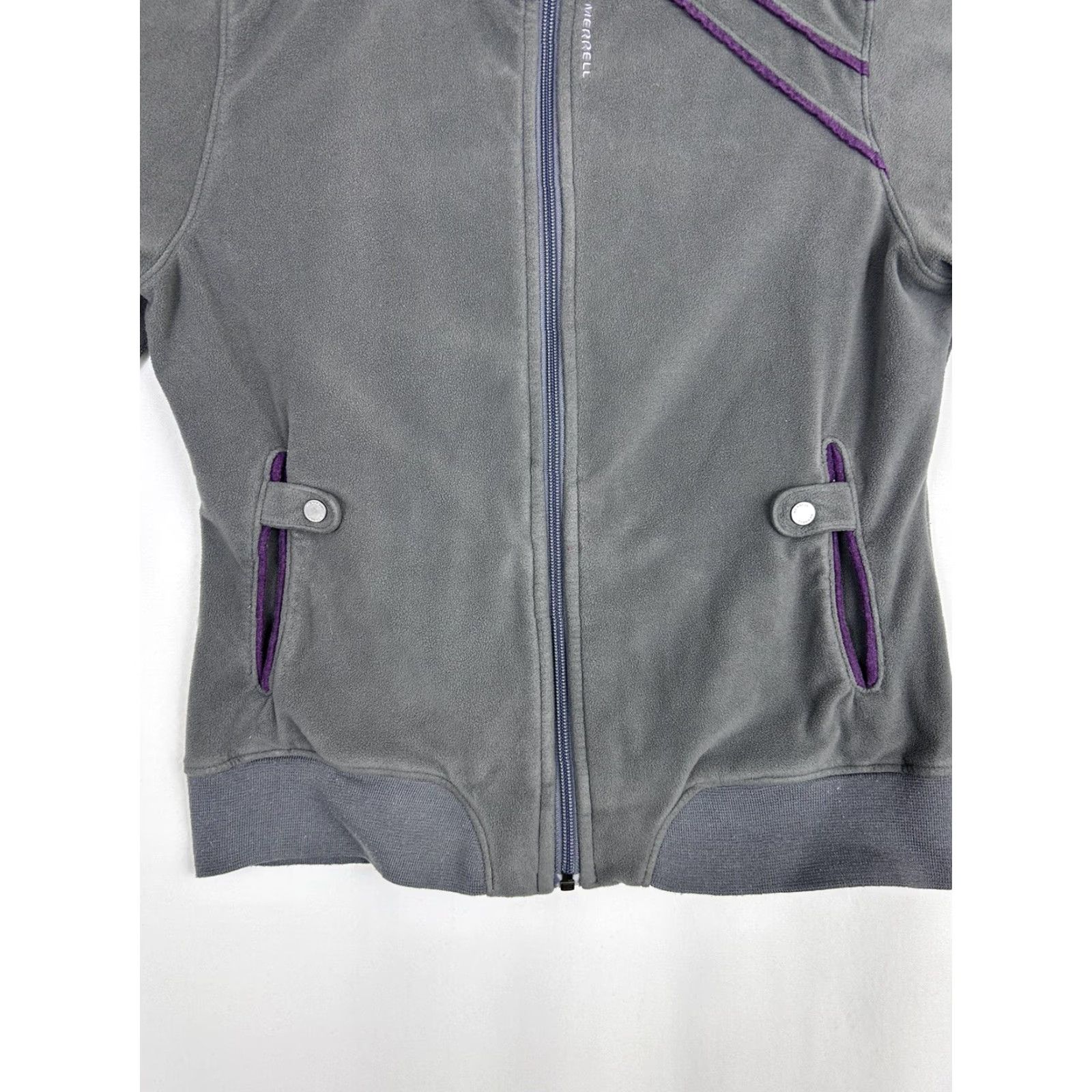 Merrell Merrell Womens Medium Gray Purple Fleece Full Zip Up Jacket Size M / US 6-8 / IT 42-44 - 5 Thumbnail