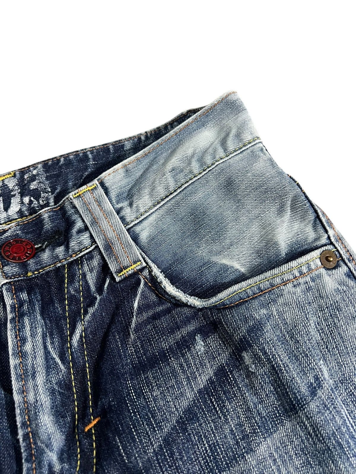 Edwin Flare Jean Edwin 503 Blue Trip Faded Distress Japan Style Size US 29 - 9 Thumbnail