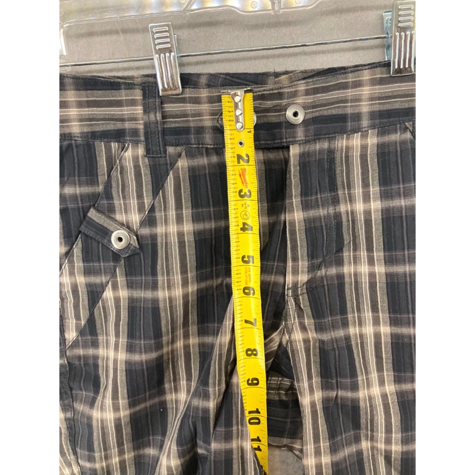 Vintage Columbia Women's Bermuda Shorts 2 Brown Plaid Outdoor Stretch Casual Hiking Size 26" / US 2 / IT 38 - 4 Thumbnail