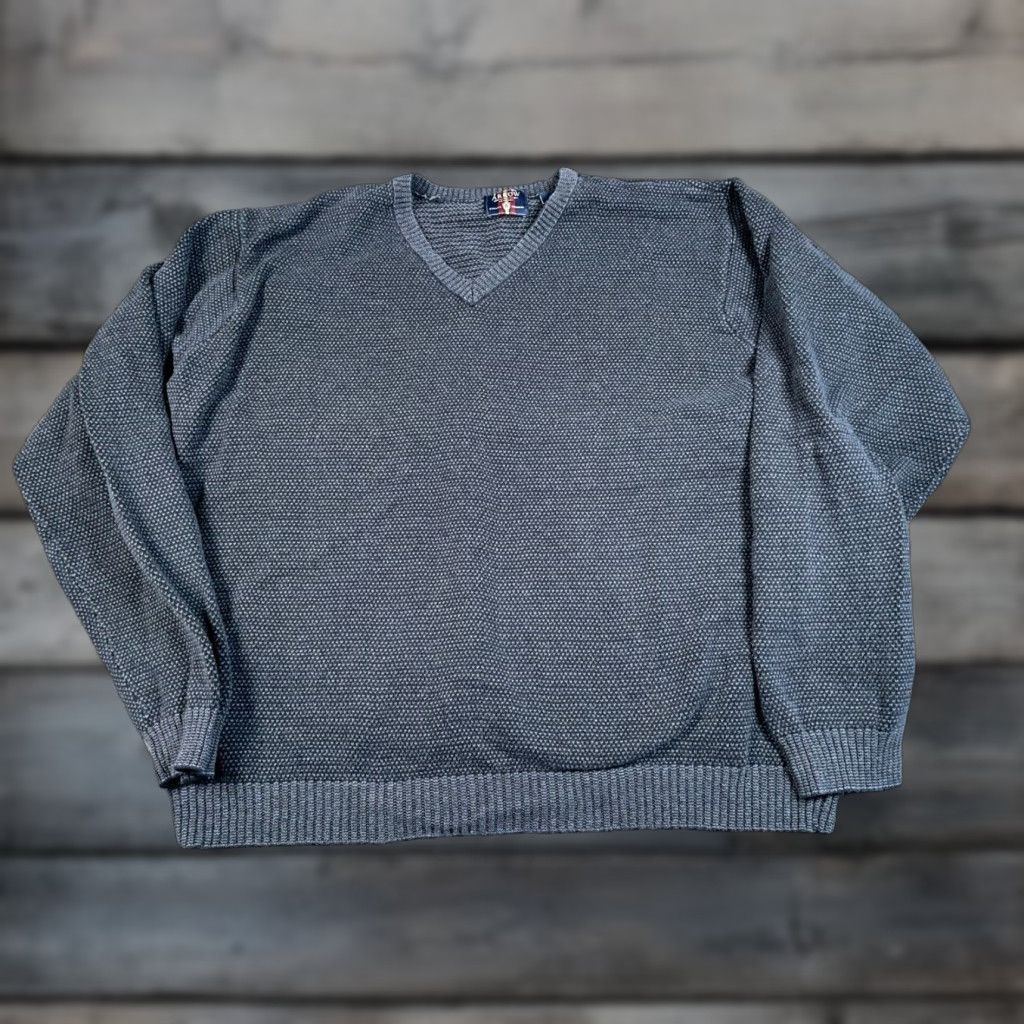 Arrow VINTAGE Arrow Knit Sweater Adult XL Gray Cotton V-Neck Pullover 90s Preppy Mens Size US XL / EU 56 / 4 - 1 Thumbnail