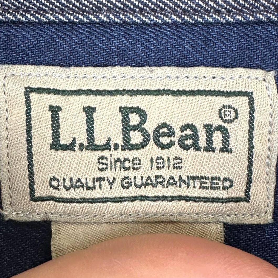 Vintage L.L. Bean Button Up Shirt Mens XL Blue Stripe Long Sleeve Pocket Size US XL / EU 56 / 4 - 4 Thumbnail