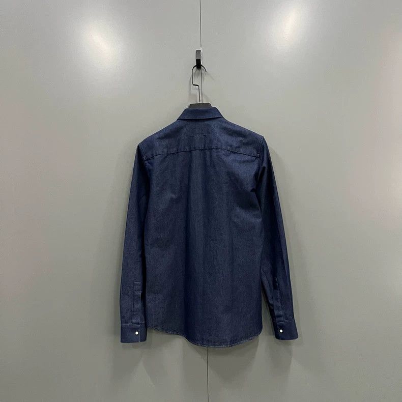 Givenchy Givenchy Dark Blue Patchwork Long-sleeved Shirt Size US M / EU 48-50 / 2 - 2 Thumbnail