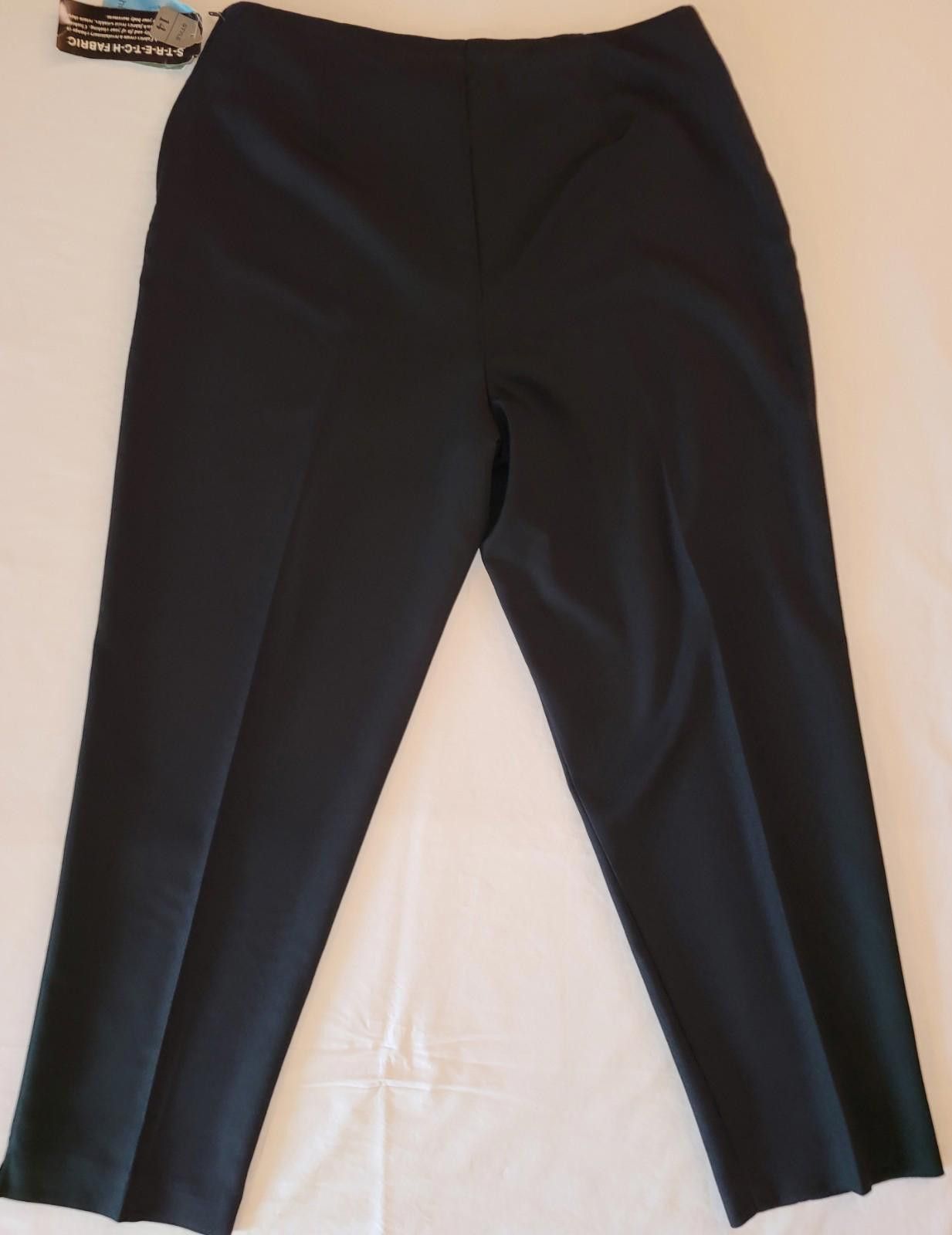 Designer Ship 'n Shore Black slacks Size 14 Pleated Front Pockets Size 36" / US 14 / IT 50 - 5 Thumbnail