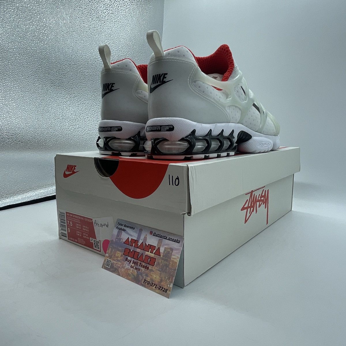 Nike Stussy x air zoom spiridon kukini white Size US 7 / EU 40 - 5 Thumbnail