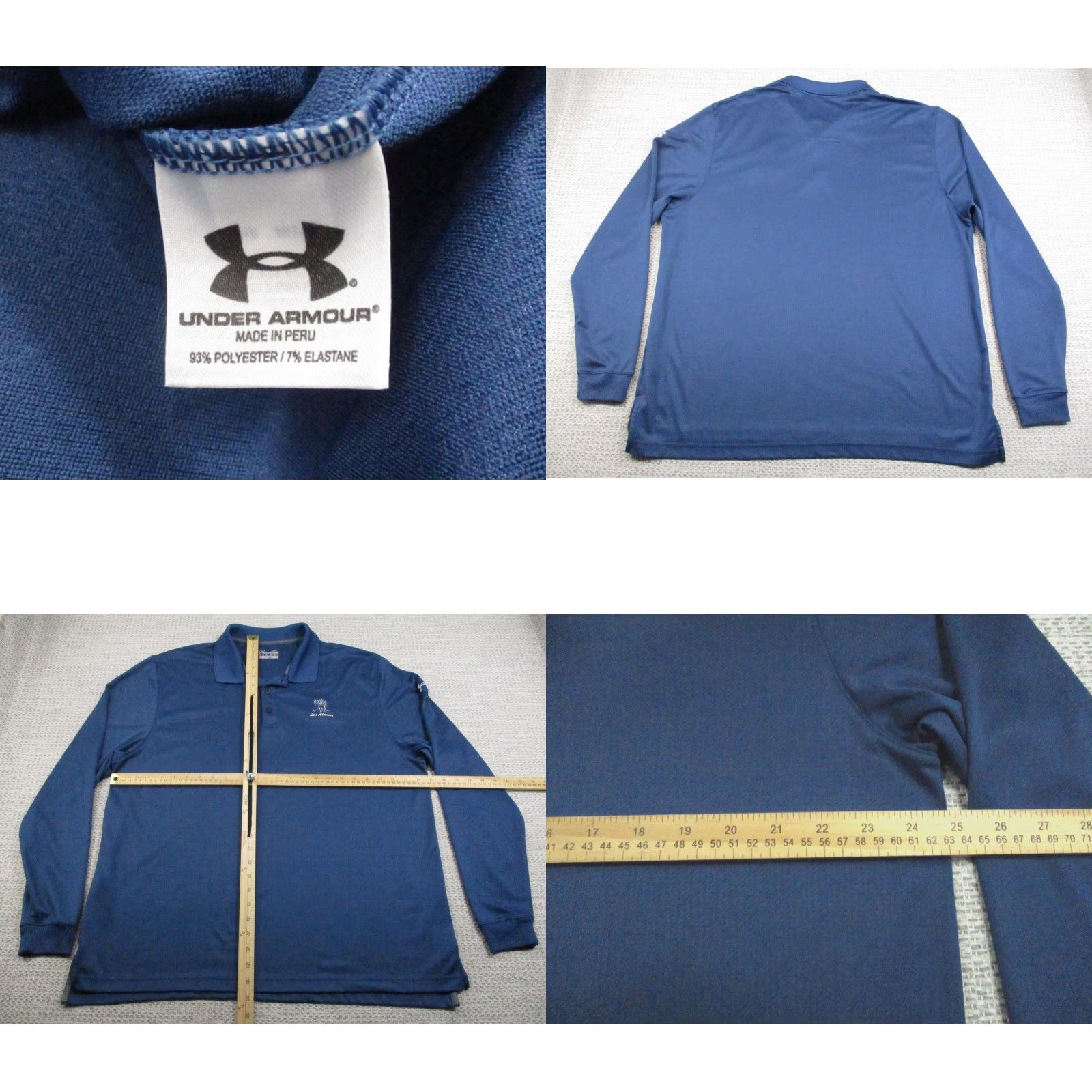 Under Armour VINTAGE Under Armour Polo Shirt Mens XL Blue HeatGear Loose Long Sleeve Golf Los Alamos Size US XL / EU 56 / 4 - 8 Thumbnail