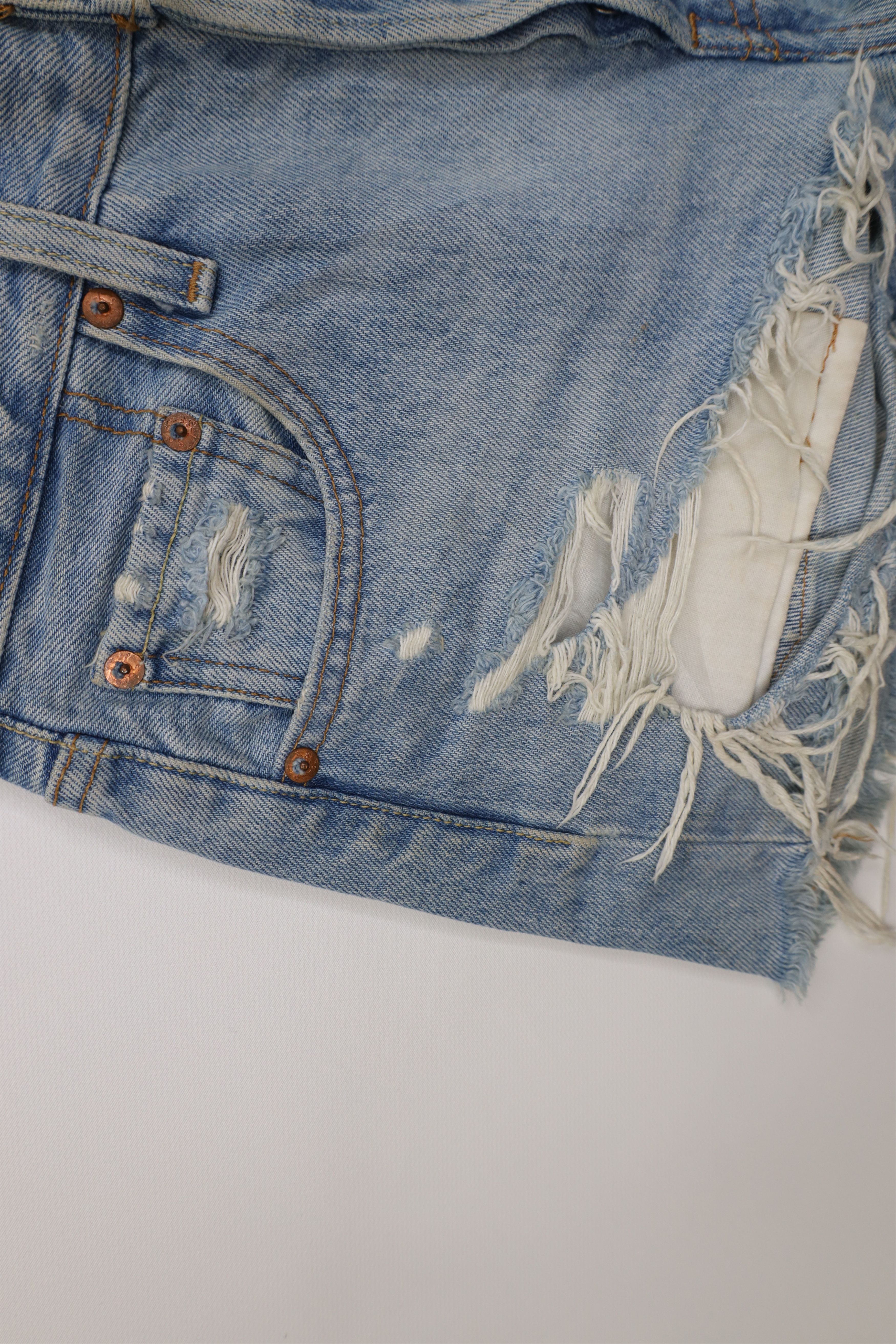 Levi's Vintage Y2K Levis 501xx Button Fly Original Denim Shorts Size 25" / US 0 / IT 36 - 6 Thumbnail