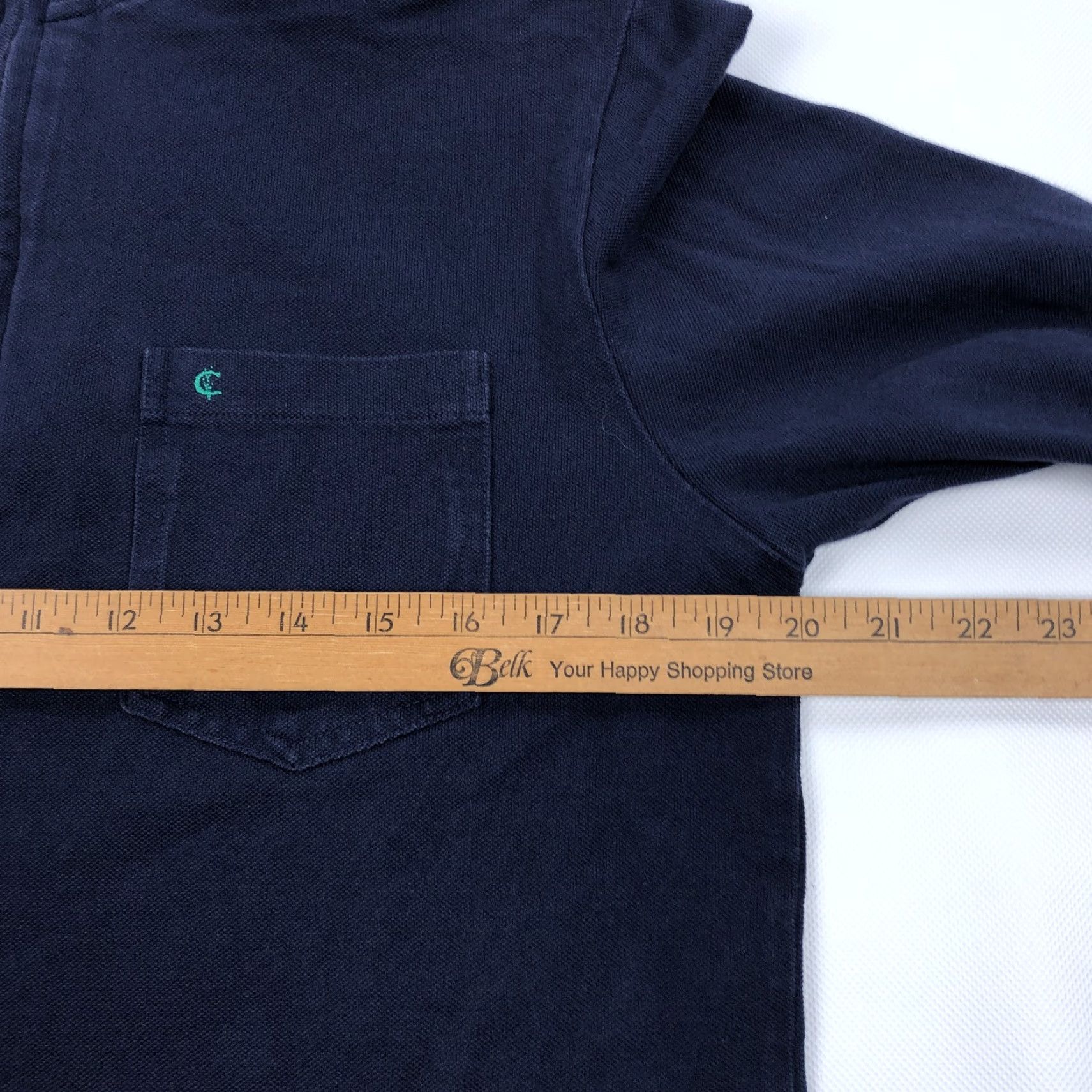 Vintage Criquet Men's Navy Blue 1/4 Zip Long Sleeve Organic Cotton Mock Neck Pullover Shirt Size US S / EU 44-46 / 1 - 6 Thumbnail