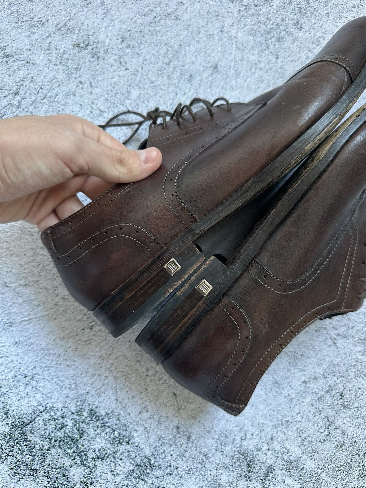 Balmain Balmain Leather Classic Shoes Brown 45 EU Size US 11.5 / EU 44-45 - 7 Thumbnail