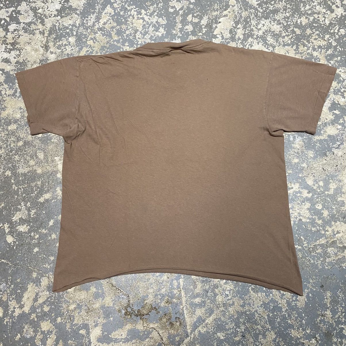 Vintage Vintage Brown Faded Blank Single Stitch Cropped Tshirt Size US L / EU 52-54 / 3 - 10 Thumbnail
