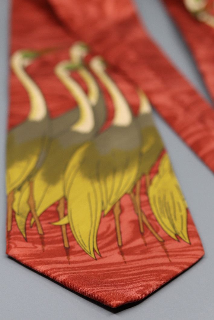 Hugo Boss × Vintage Vintage Hugo Boss Tie with Cranes Size ONE SIZE - 9 Thumbnail