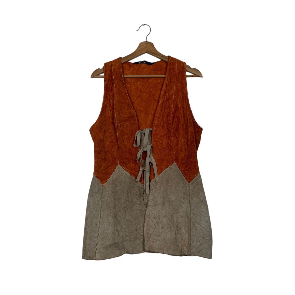 Vintage 60-70’s DAVID CONRAD Two-Tone Suede Leather Vest #2764-C125 Size US S / EU 44-46 / 1 - 1 Thumbnail