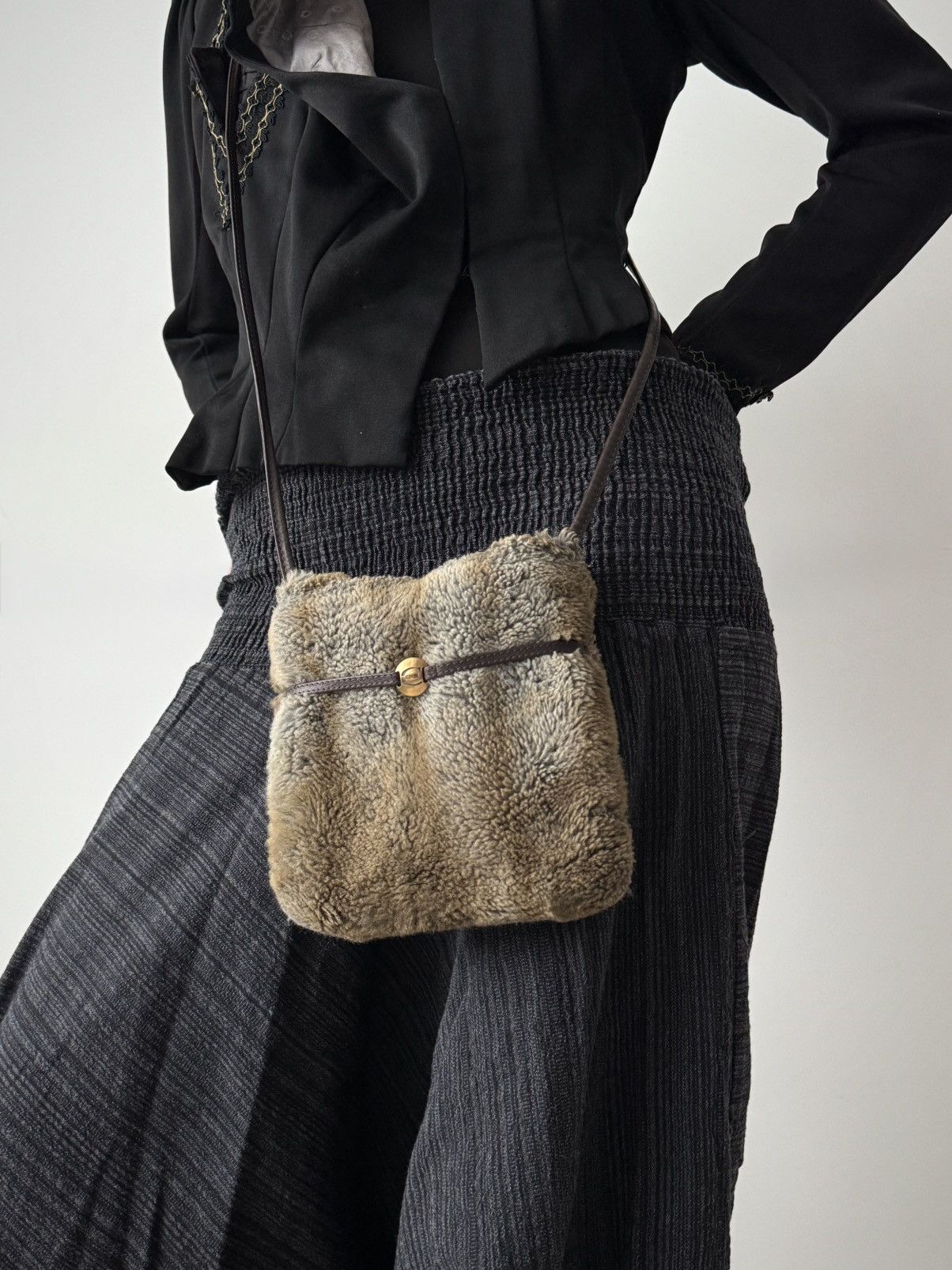 Just Cavalli 2000s Vintage Y2K Just Cavalli Faux Fur Shoulder Bag Size ONE SIZE - 1 Thumbnail