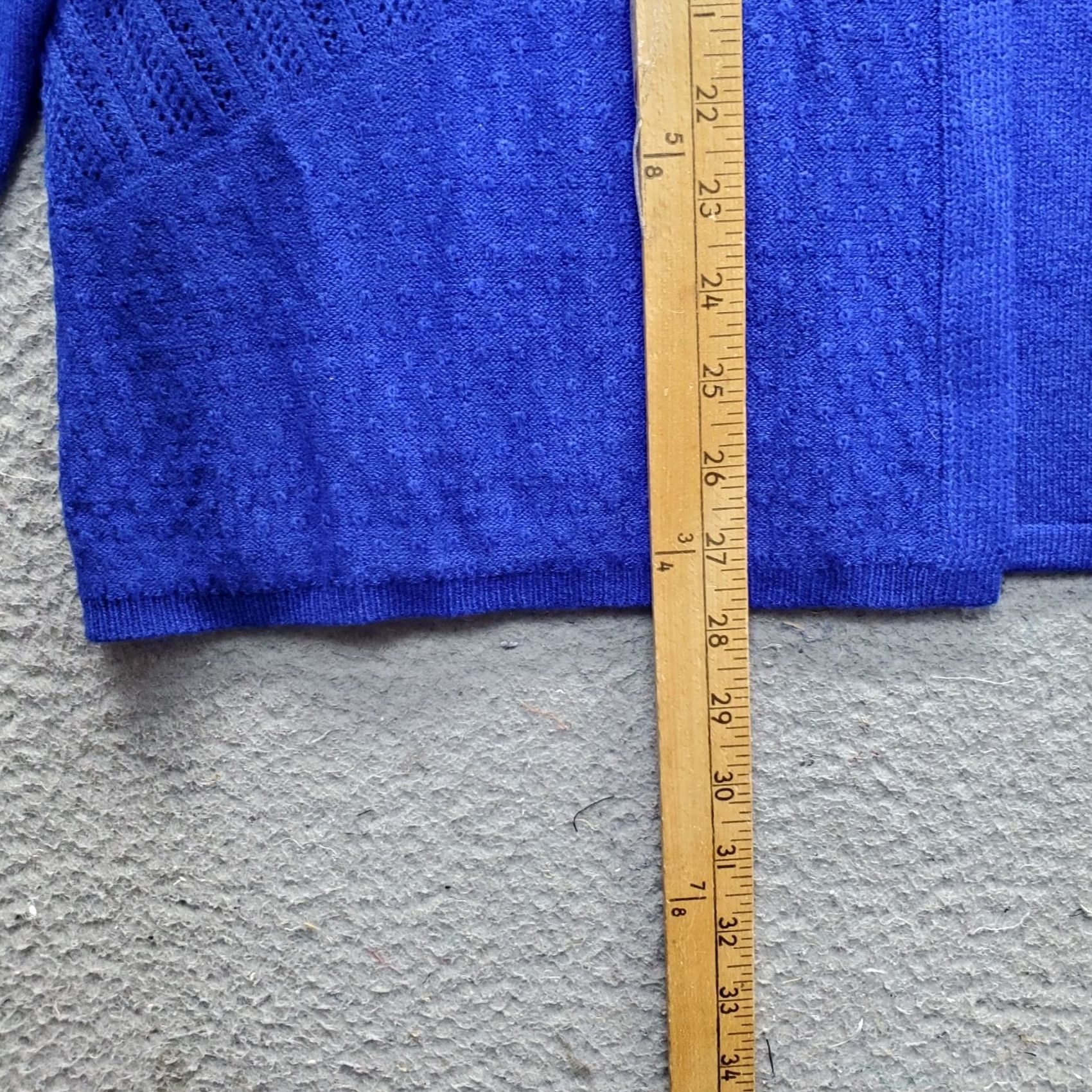 Vintage Napa Valley Cardigan Women XL Blue Pointelle Knit Long Sleeve Knit Style Sweater Size XL / US 12-14 / IT 48-50 - 3 Thumbnail