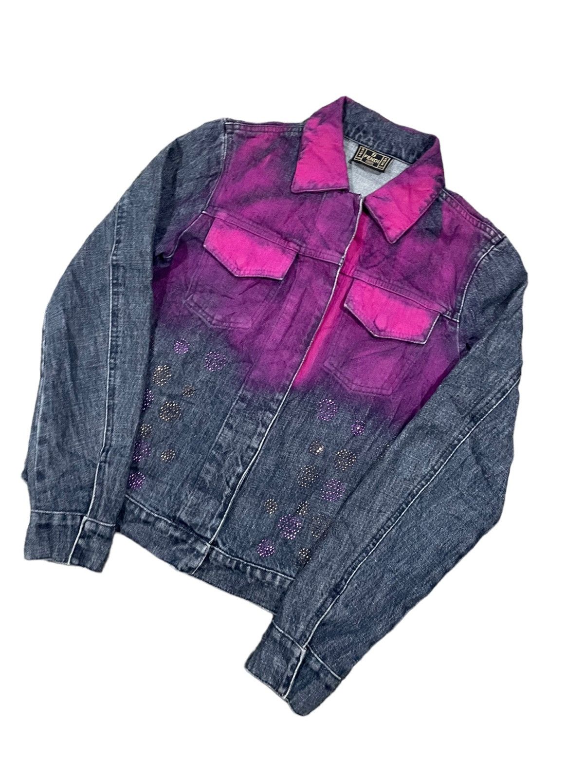 Fendi Fendi Electric Splattered Rare Denim Jacket Size S / US 4 / IT 40 - 13 Thumbnail
