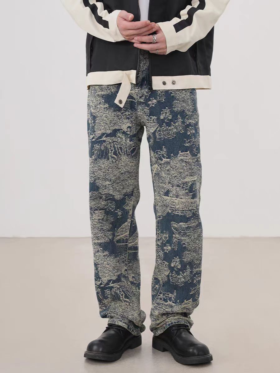 Japanese Brand × Vintage Hip Hop Street Personalized Design Jacquard Jeans Size US 34 / EU 50 - 2 Thumbnail
