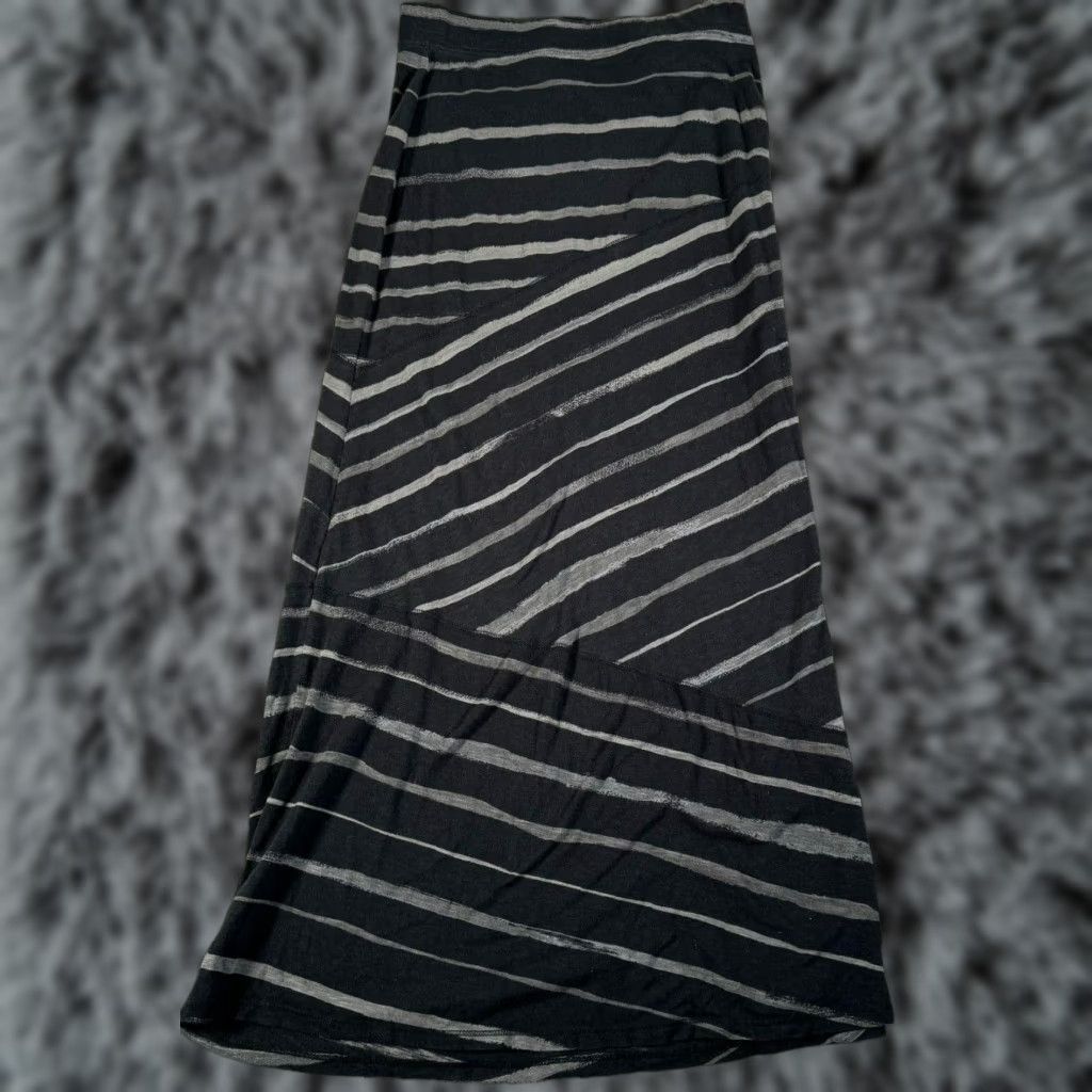 Express Express Skirt Women XS Maxi Dark Asymmetrical Striped Grunge Y2K Edgy Whimsigoth Size 26" / US 2 / IT 38 - 1 Thumbnail