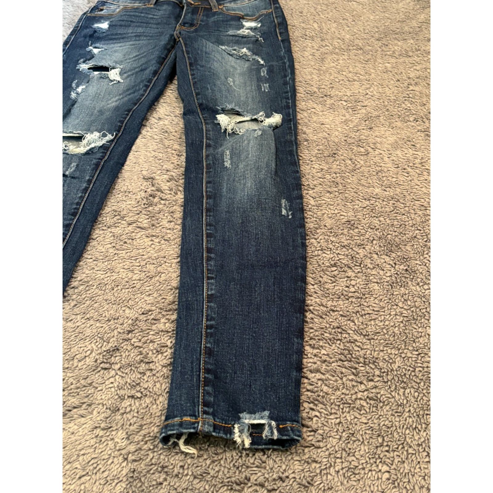 Vintage VINTAGE KanCan Jeans Womens 24/1 Blue Skinny Mid Rise Denim Stretch Frayed Hem Jeans Womens Slim Skinny Jeans 25 Blue Size 42" / US 20 - 2 Thumbnail
