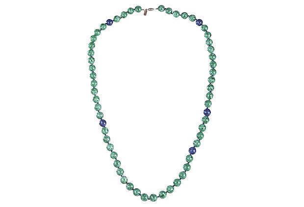 Designer Kenneth Lane Simulated Jade and Lapis Bead Necklace Size ONE SIZE - 4 Thumbnail