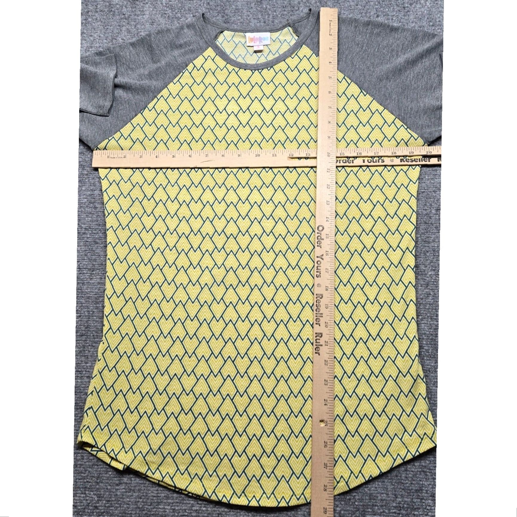 Vintage VINTAGE LuLaRoe Randy T-Shirt Womens S Yellow Gray Geometric Print 3/4 Sleeve Stretch Size S / US 4 / IT 40 - 5 Thumbnail