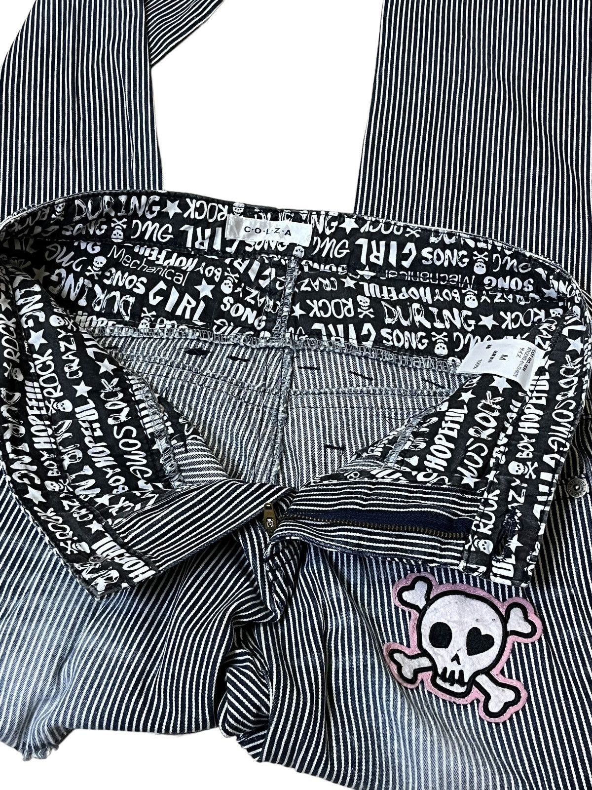Japanese Brand JAPANESE COLZA DOUBLE WAIST DISTRESS HICKORY STRIPPED JEANS Size US 31 - 13 Thumbnail
