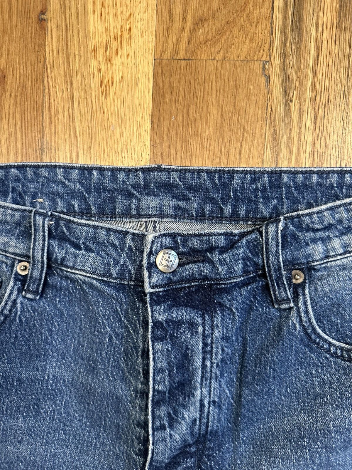 Ksubi Ksubi Knee Rip White Logo Dark Blue Denim Jeans Size 36 Size US 36 / EU 52 - 3 Thumbnail