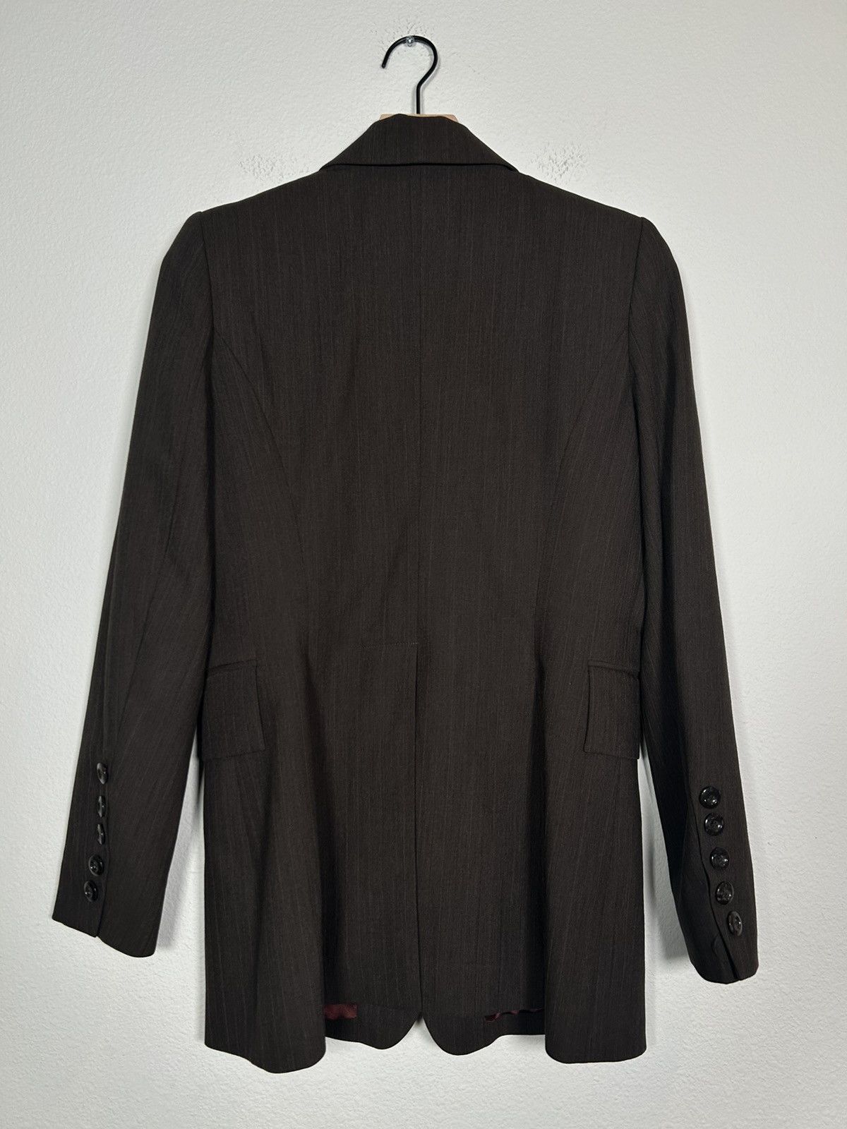 Barbara Bui Pinstripe Peak Lapel Blazer Size L / US 10 / IT 46 - 3 Thumbnail