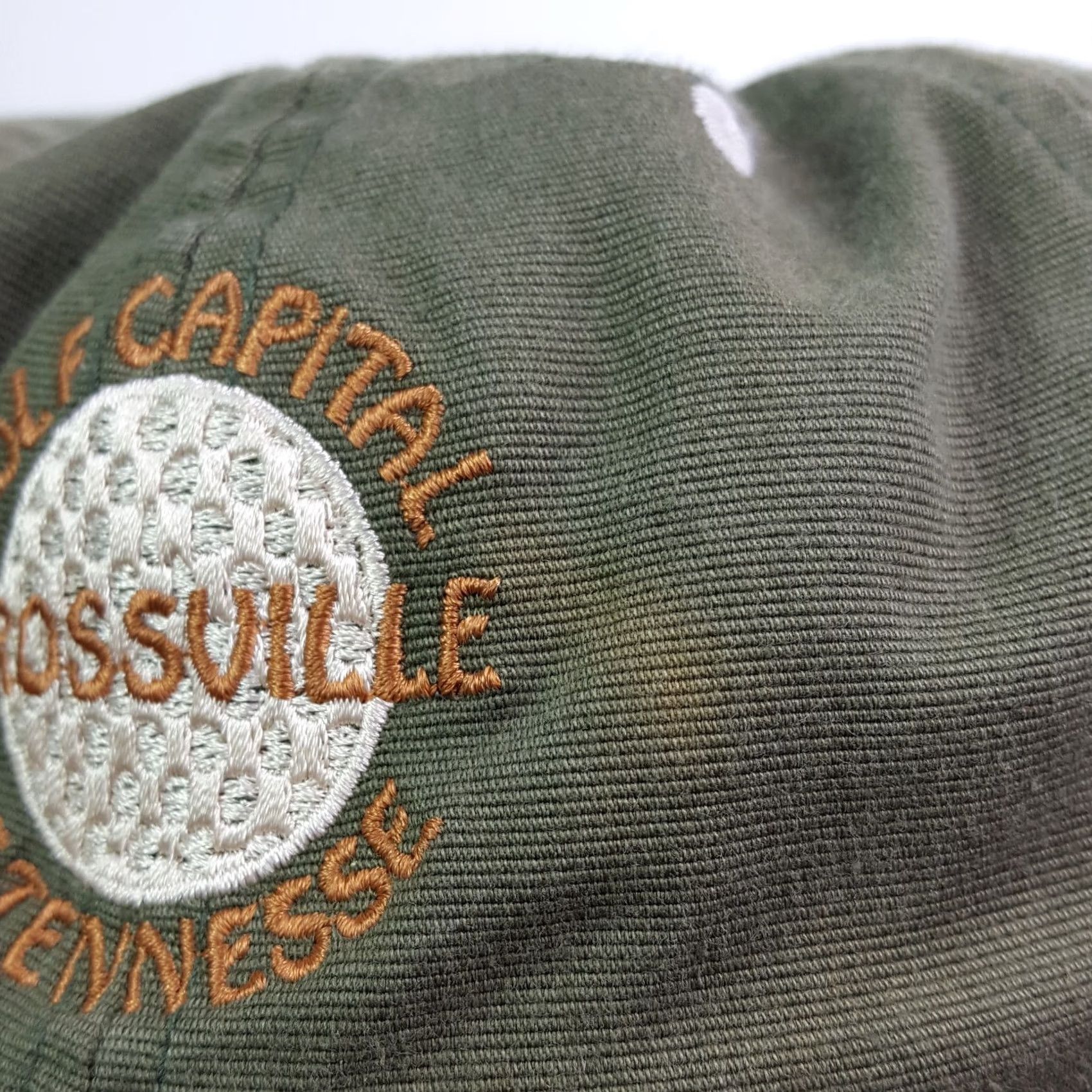 Vintage VINTAGE Crossville Golf PGA Stretch Outdoor Sports Hat Baseball Cap Mens Green 90s Town Talk Vintage Hat Size ONE SIZE - 5 Thumbnail