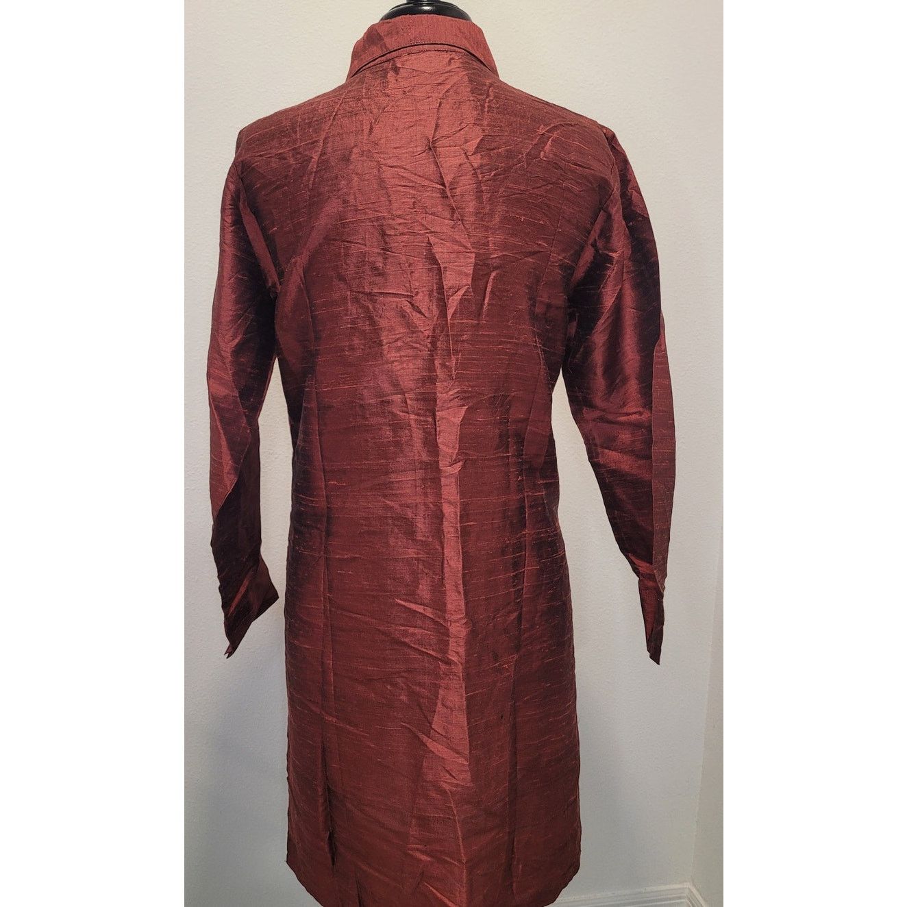 Vintage NWT Red Silk Frog Toggle Shacket M Romantic Statement Size M / US 6-8 / IT 42-44 - 3 Thumbnail