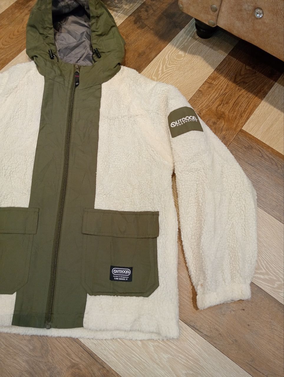 OUTDOOR PRODUCTS SHEARLING SHERPA FLEECE HOODIE JACKET