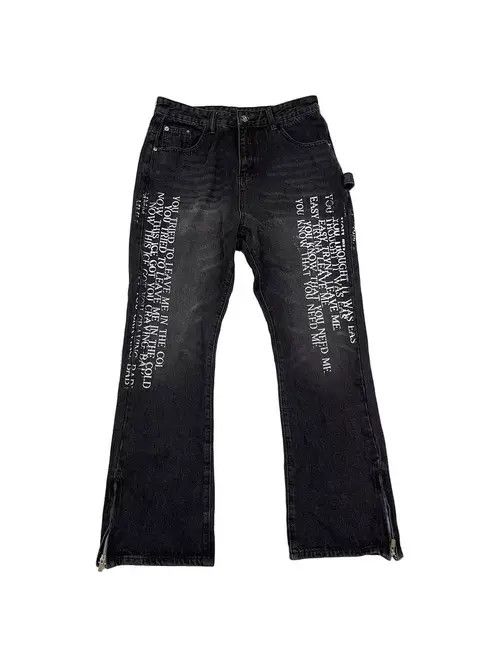 VIBE Washed lumberjack workwear leg zip micro flare jeans Size US 30 / EU 46 - 1 Thumbnail