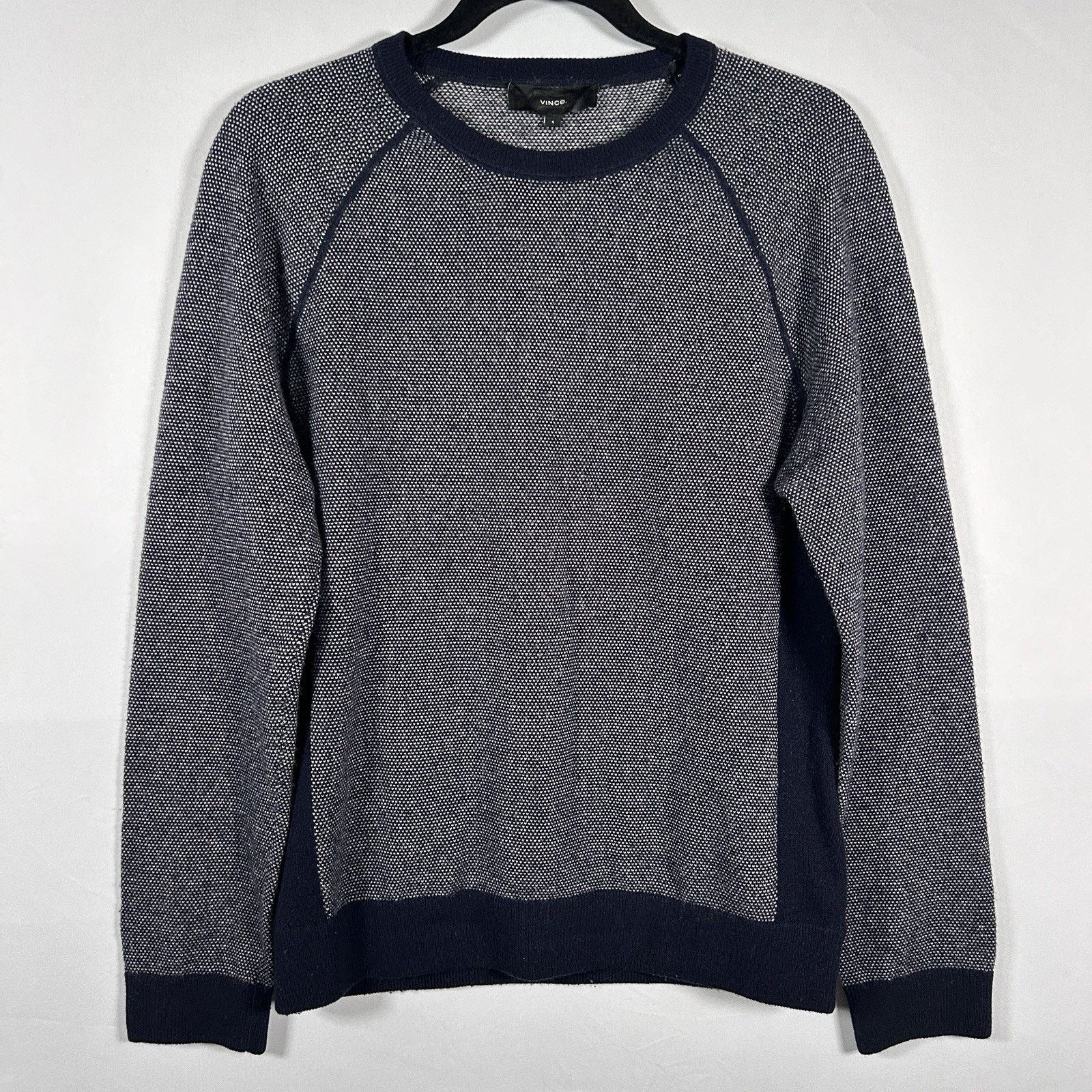 Vince Vince. Designer Wool Cashmere Sweater Men’s Navy Gray Small Size US S / EU 44-46 / 1 - 1 Thumbnail