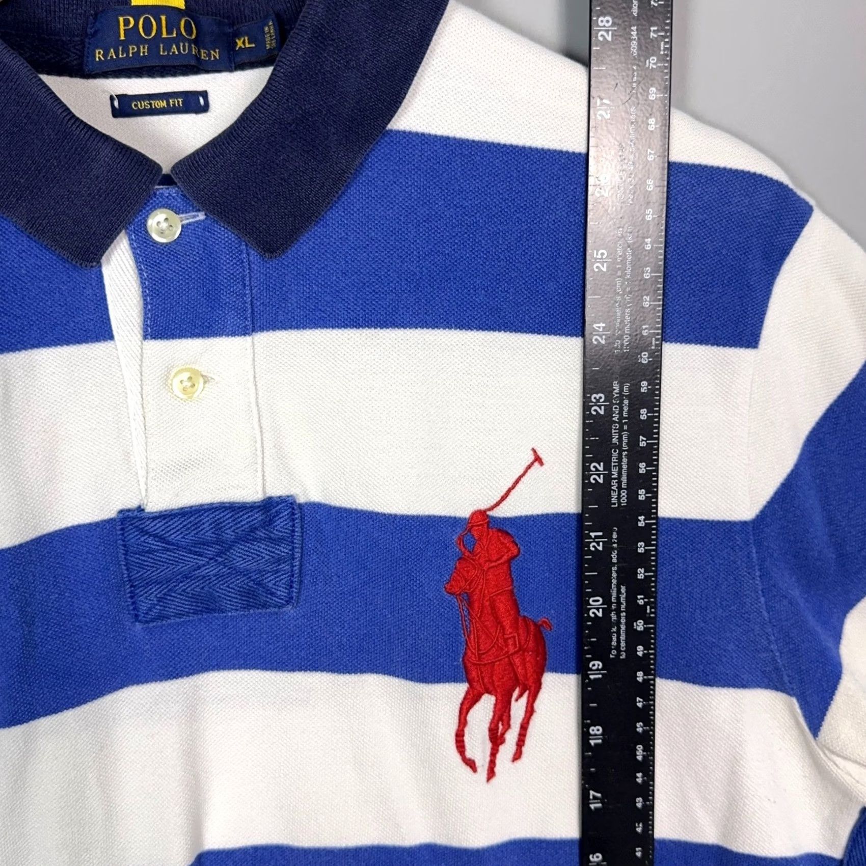 Polo Ralph Lauren Polo Ralph Lauren Big Pony USA Polo Shirt Mens Size XL Striped Flag Blue Size US XL / EU 56 / 4 - 7 Thumbnail