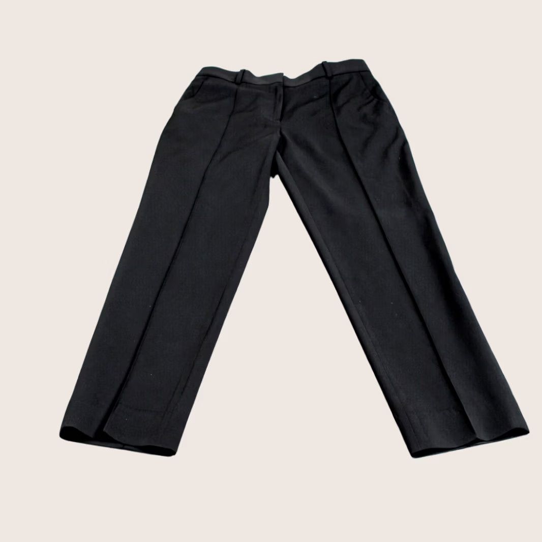 Everlane Everlane Wool Pants Women 0 Black Ankle Crop Straight Twill Dress Office Work Pants Size 25" / US 0 / IT 36 - 1 Thumbnail