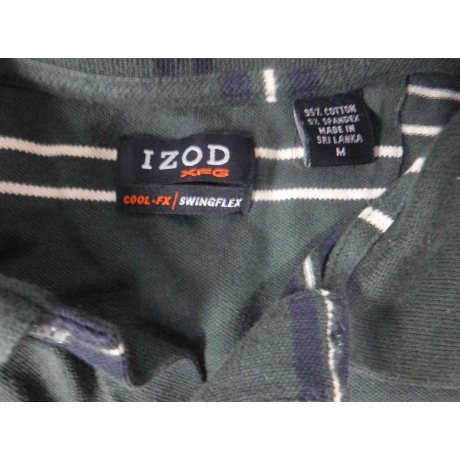 Izod Izod Polo Shirt Mens M Green Striped Knit Cotton Regular Short Sleeve Collared Golf Classic Stretch Vintage: No (but keep original rules) Size US M / EU 48-50 / 2 - 6 Thumbnail
