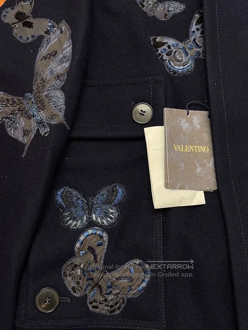 Valentino Valentino Butterfly embroidered wool coat Size US S / EU 44-46 / 1 - 4 Thumbnail