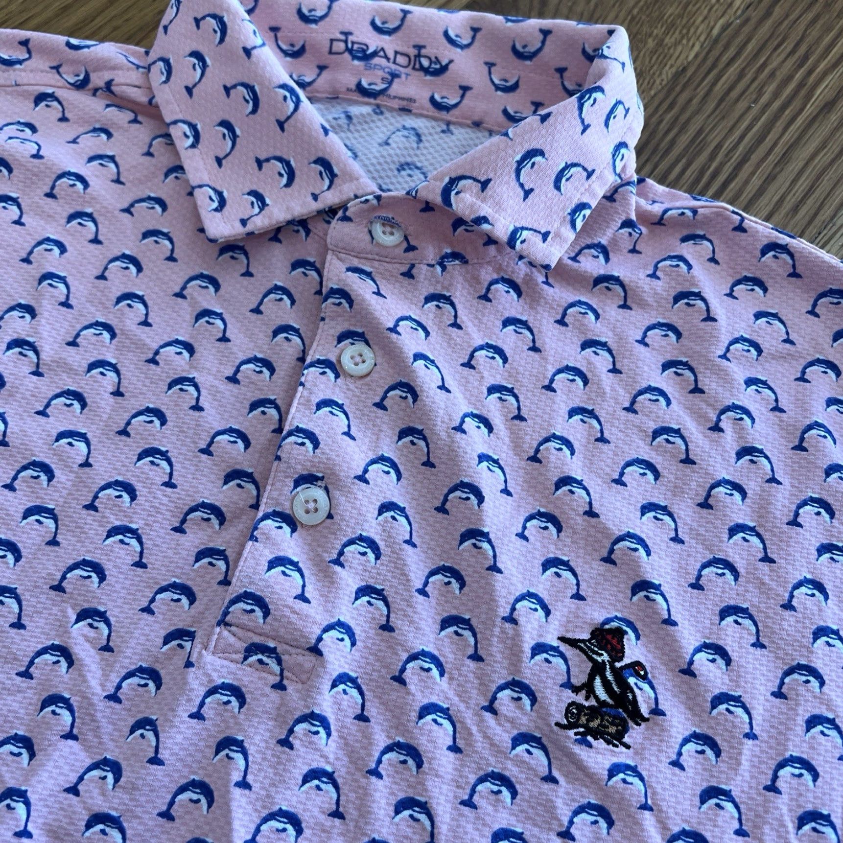 Vintage VINTAGE B. Draddy Flipper Polo Animal Print Pink Mens Small Short Sleeve Golf Tennis Size US S / EU 44-46 / 1 - 2 Thumbnail