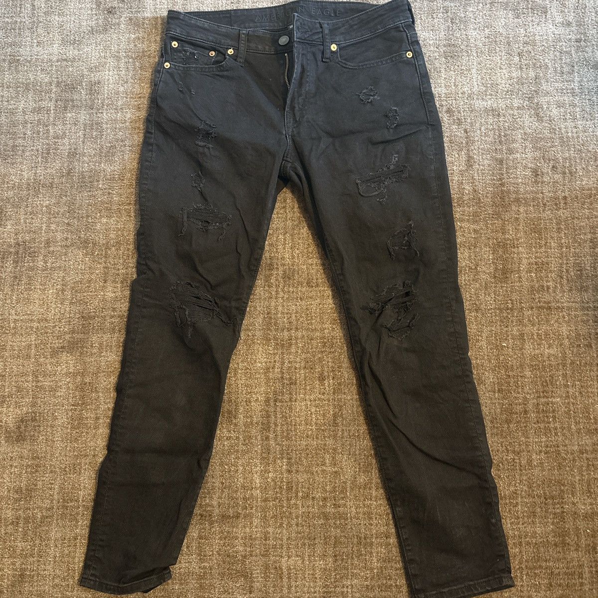 American Eagle Outfitters American Eagle Black Ripped Jeans Size US 30 / EU 46 - 1 Thumbnail