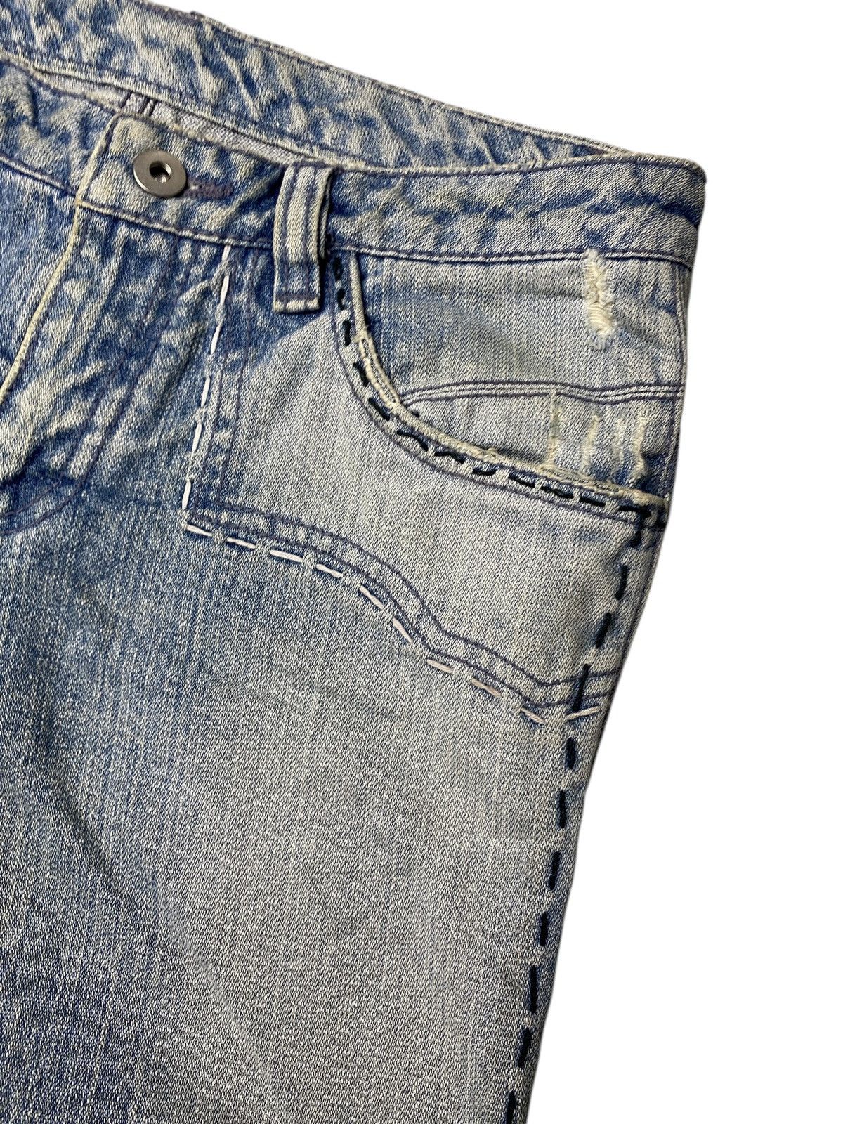 If Six Was Nine × Japanese Brand × Tornado Mart 2000's ' No Id ' Japanese Flared Boro Jeans Size US 29 - 10 Thumbnail
