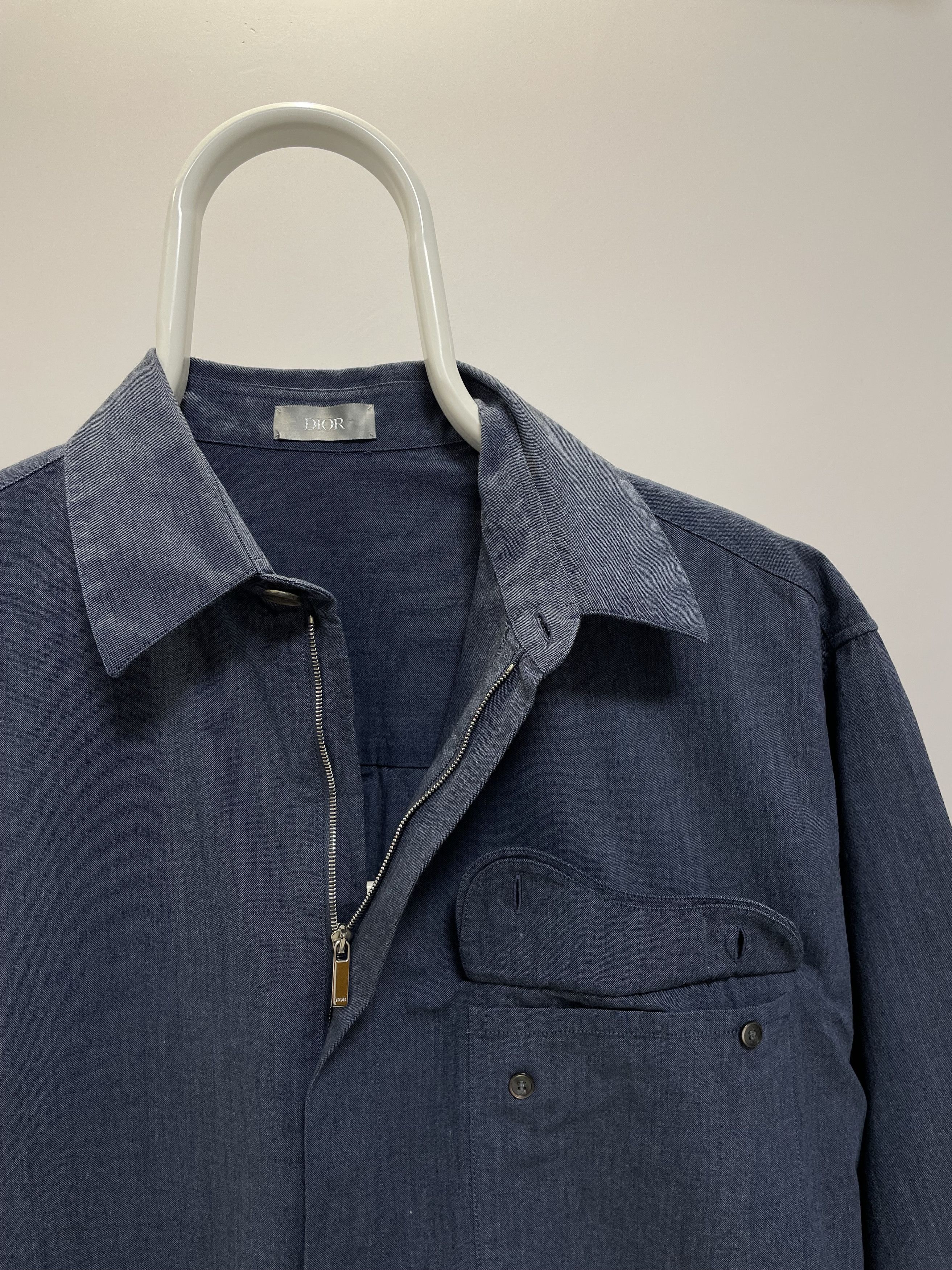 Dior DIOR Woven Shirt Zipped Button Up Saddle Pocket Overshirt Size US L / EU 52-54 / 3 - 12 Thumbnail