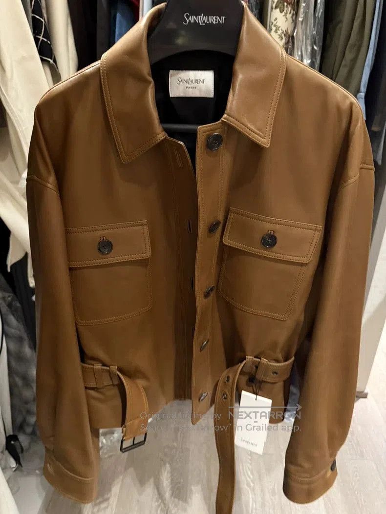 Saint Laurent Paris Saint Laurent Brown Leather Jacket. Size US M / EU 48-50 / 2 - 8 Thumbnail