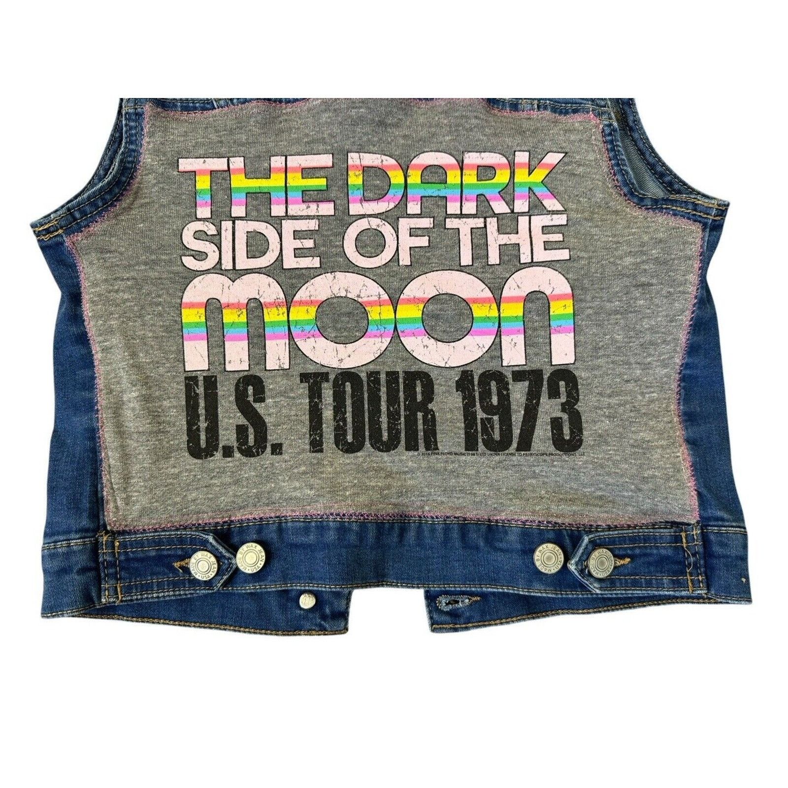 Pink Floyd PINK FLOYD 70s Vintage Retro Upcycled Denim Rainbow Vest S Size S / US 4 / IT 40 - 8 Thumbnail