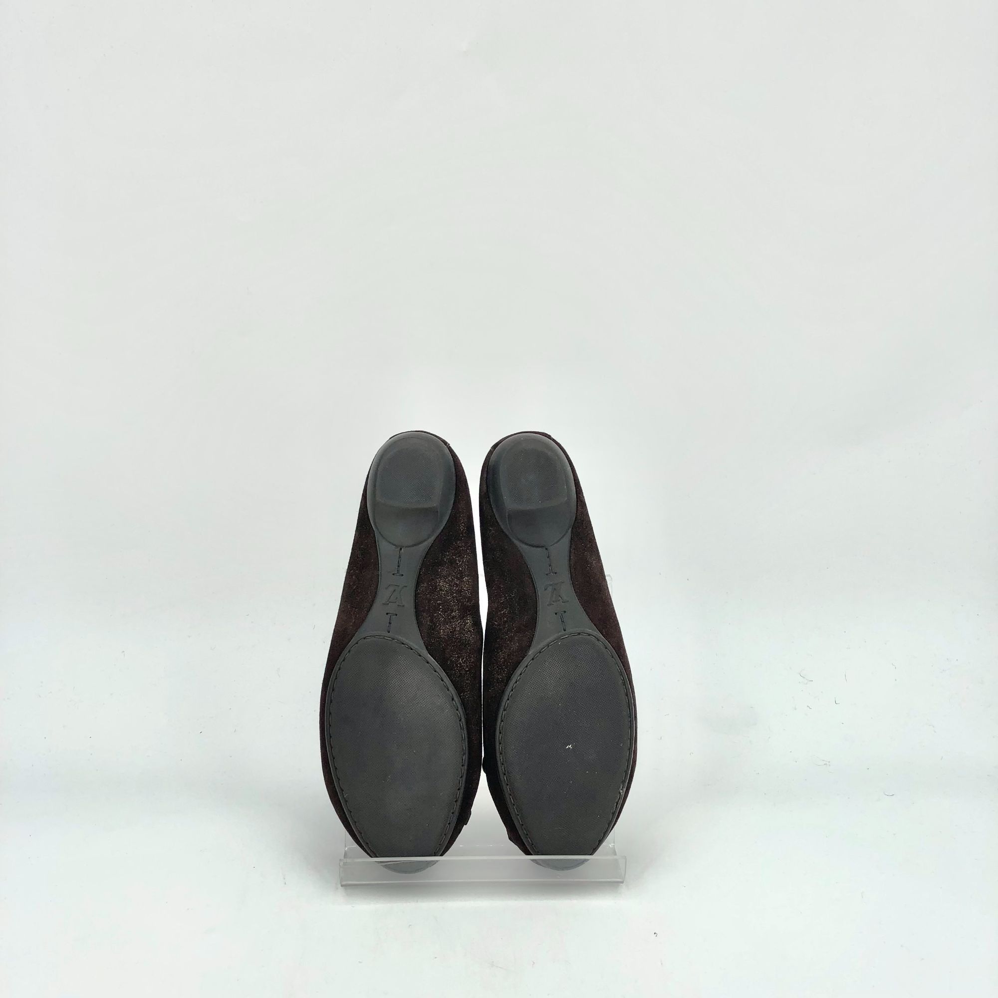 Louis Vuitton Louis Vuitton Dark Brown Suede Chain Round-Toe Casual Flats Size US 4.5 / IT 34.5 - 5 Thumbnail