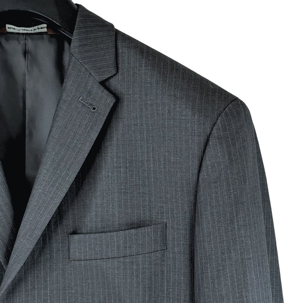 Perry Ellis PERRY ELLIS Men's Grey Pin Striped SUIT JACKET 42 Regular Size 42R - 2 Thumbnail
