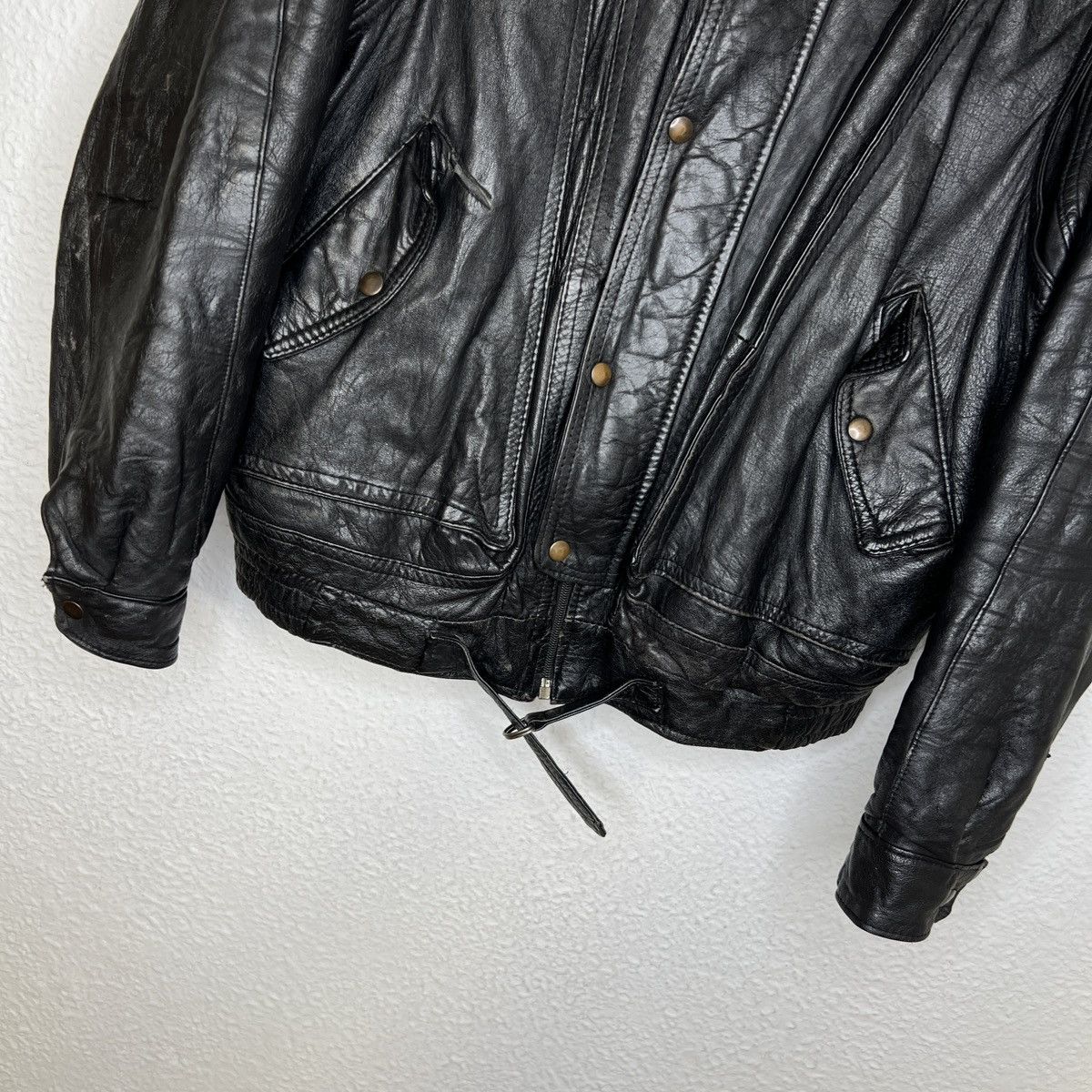 Vera Pelle × Vintage Vintage Leather Jacket Biker Ramones Black Genuine Trucker Size US M / EU 48-50 / 2 - 6 Thumbnail