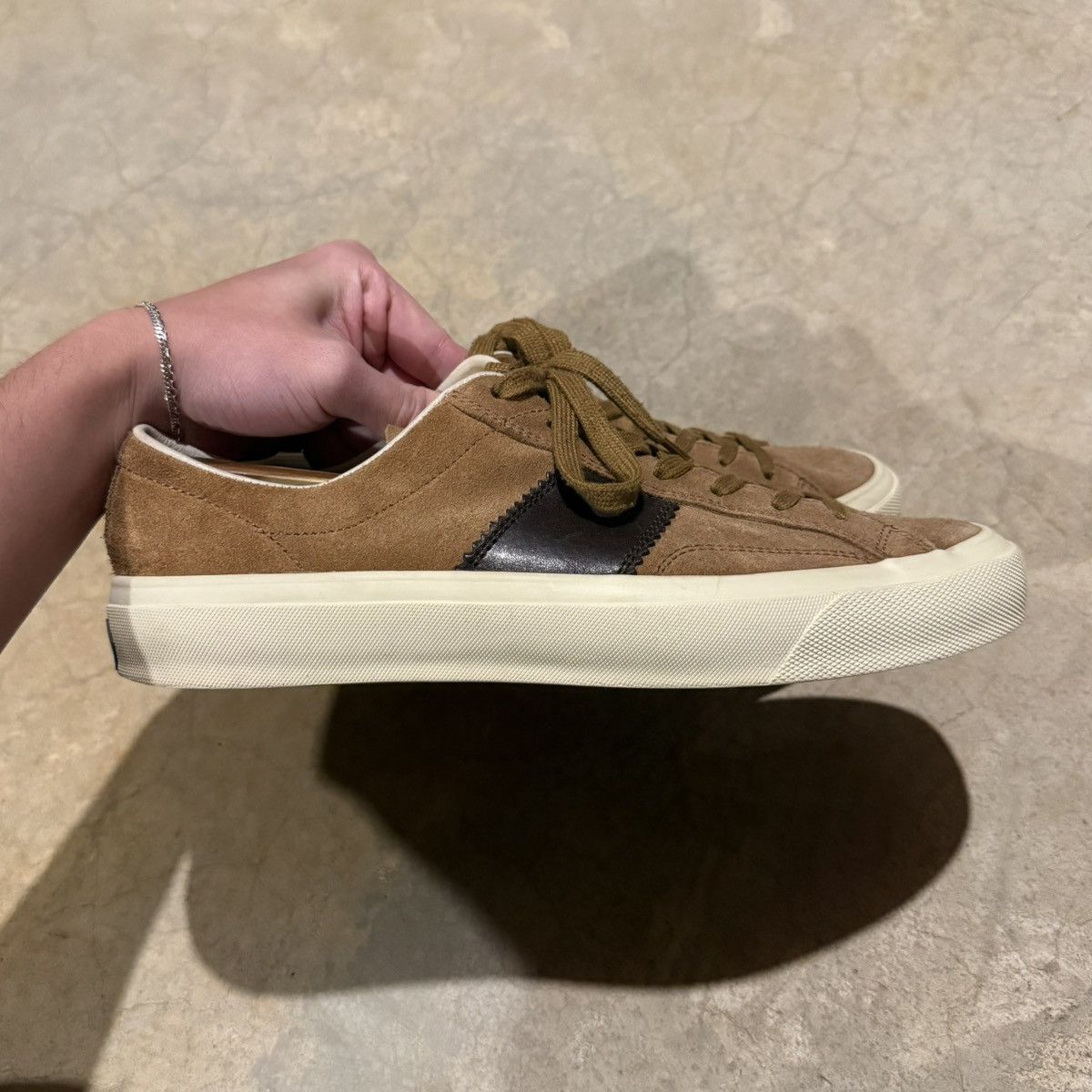 Tom Ford Tom Ford Cambridge Suede Leather Trim Low Top Sneakers Brown Size US 10 / EU 43 - 6 Thumbnail