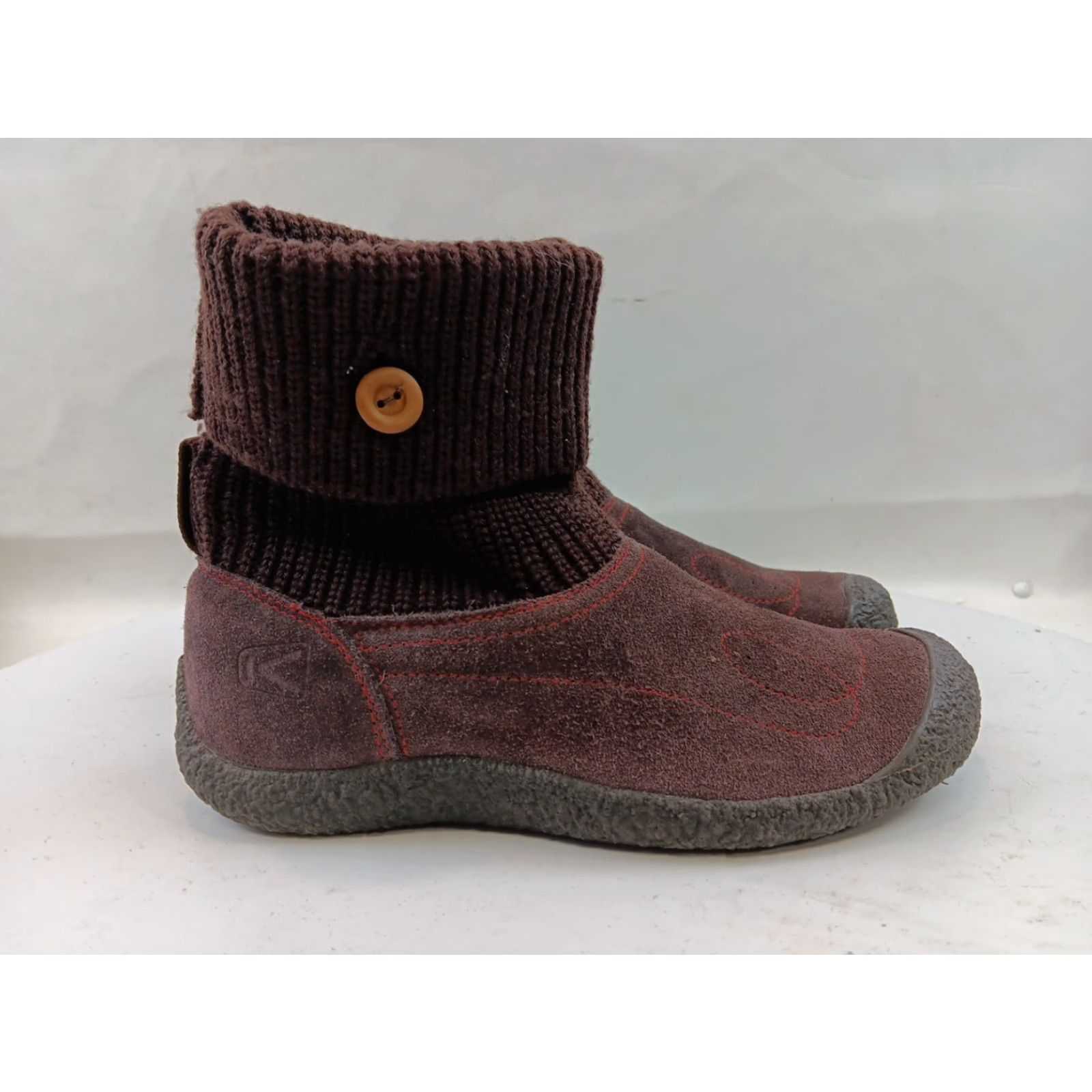 KEEN KEEN Shay Sweater Ankle Booties Slippers Women's Size 7.5 Brown Knit Foldover Bootie Sh Size M / US 6-8 / IT 42-44 - 7 Thumbnail