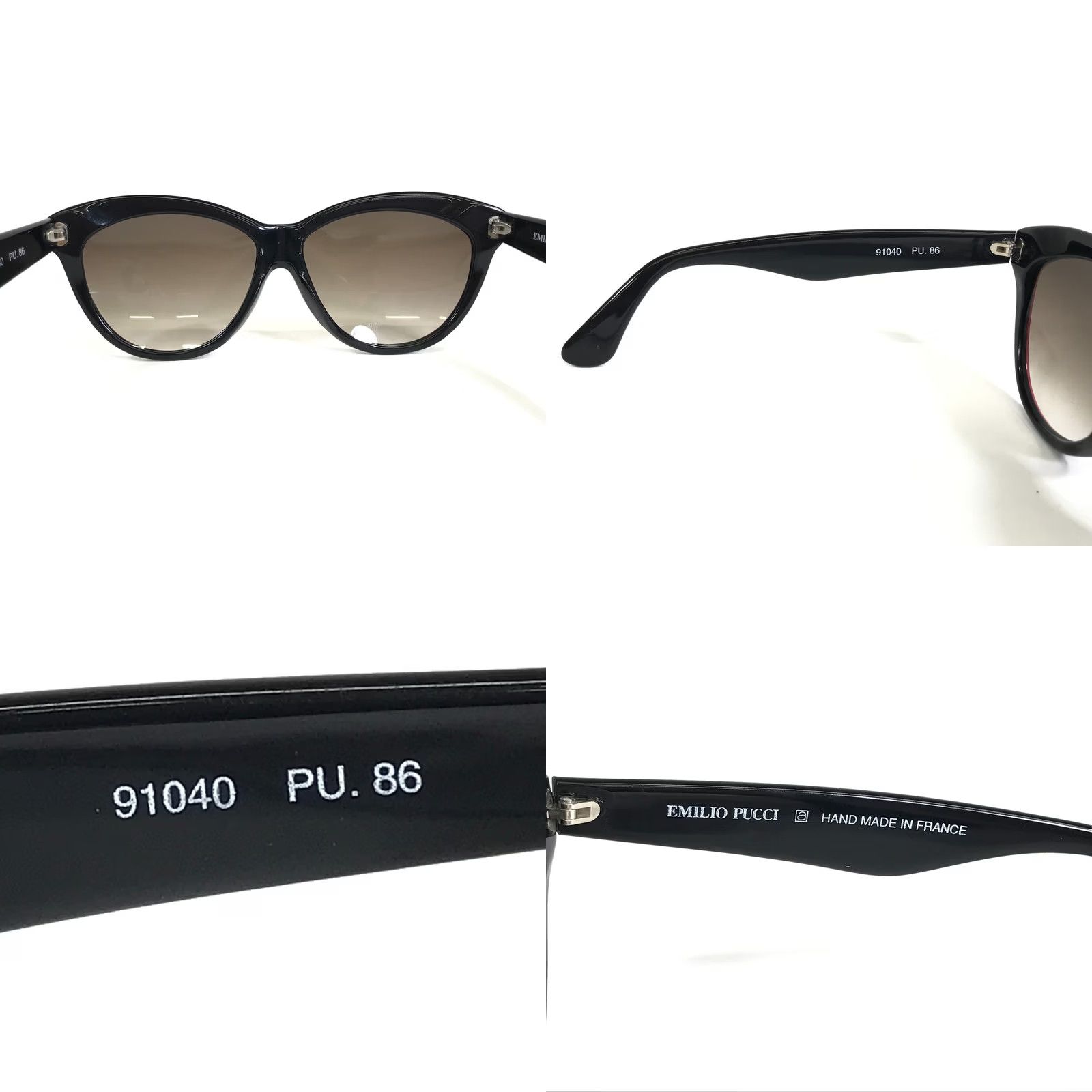 VINTAGE Emilio Pucci Sunglasses Cat Eye Black Pink Floral  display picture 1