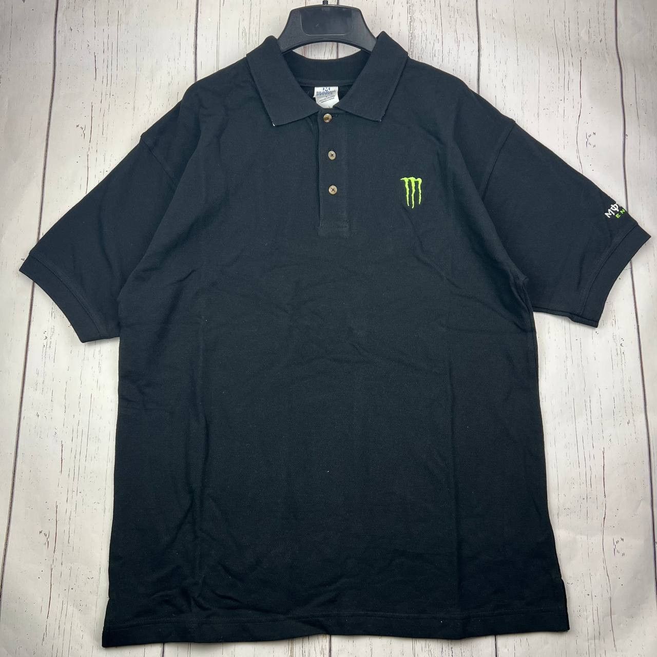Vintage Vintage Monster Energy Plain Polo Shirt Buttoned Down Large Size US L / EU 52-54 / 3 - 1 Thumbnail
