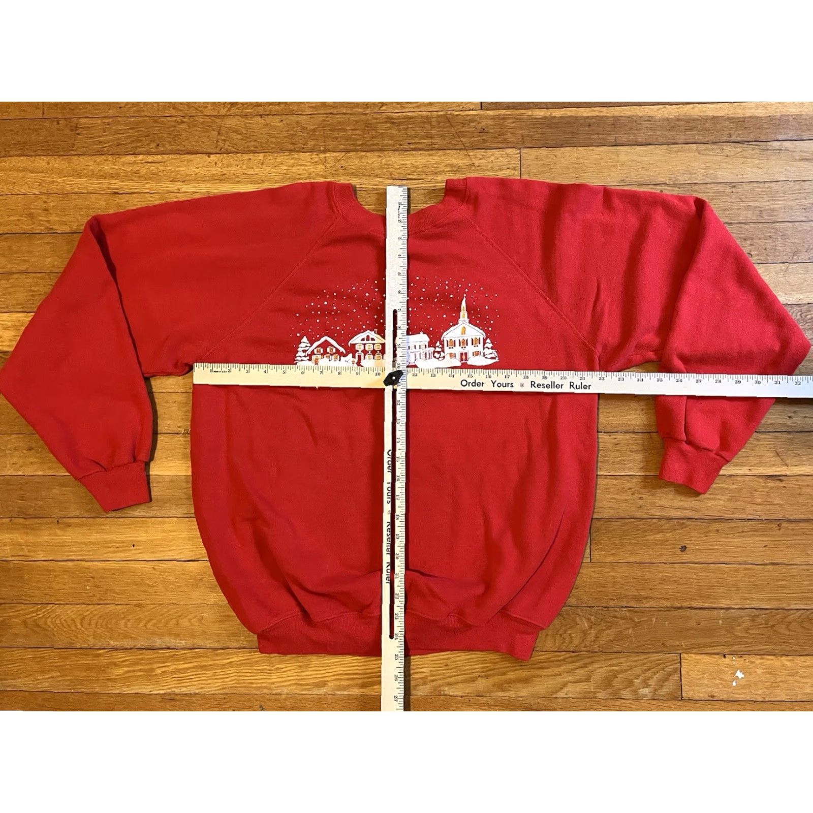 Hanes VINTAGE Hanes Sweatshirt Men XL Red Vermont Christmas Snow Graphic Print City 80s 90s Retro USA Crew Neck Pullover Jersey Cotton Blend Polyester Size US XL / EU 56 / 4 - 7 Thumbnail